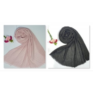 Combo Pack- 2 Crinkled Cotton Mesh Sparkling  Women's Stole 